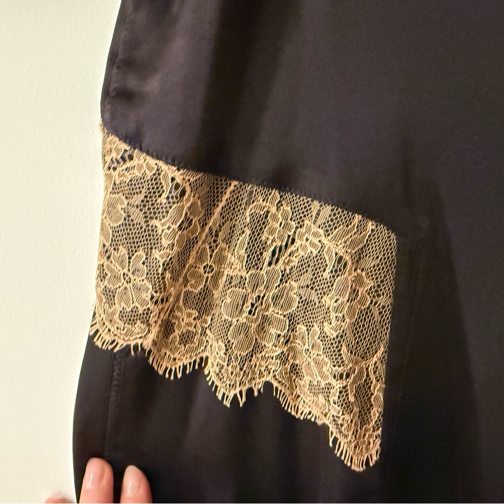 Rag and Bone lingerie inspired silk slip dress with lace trim - Picture 7 of 9